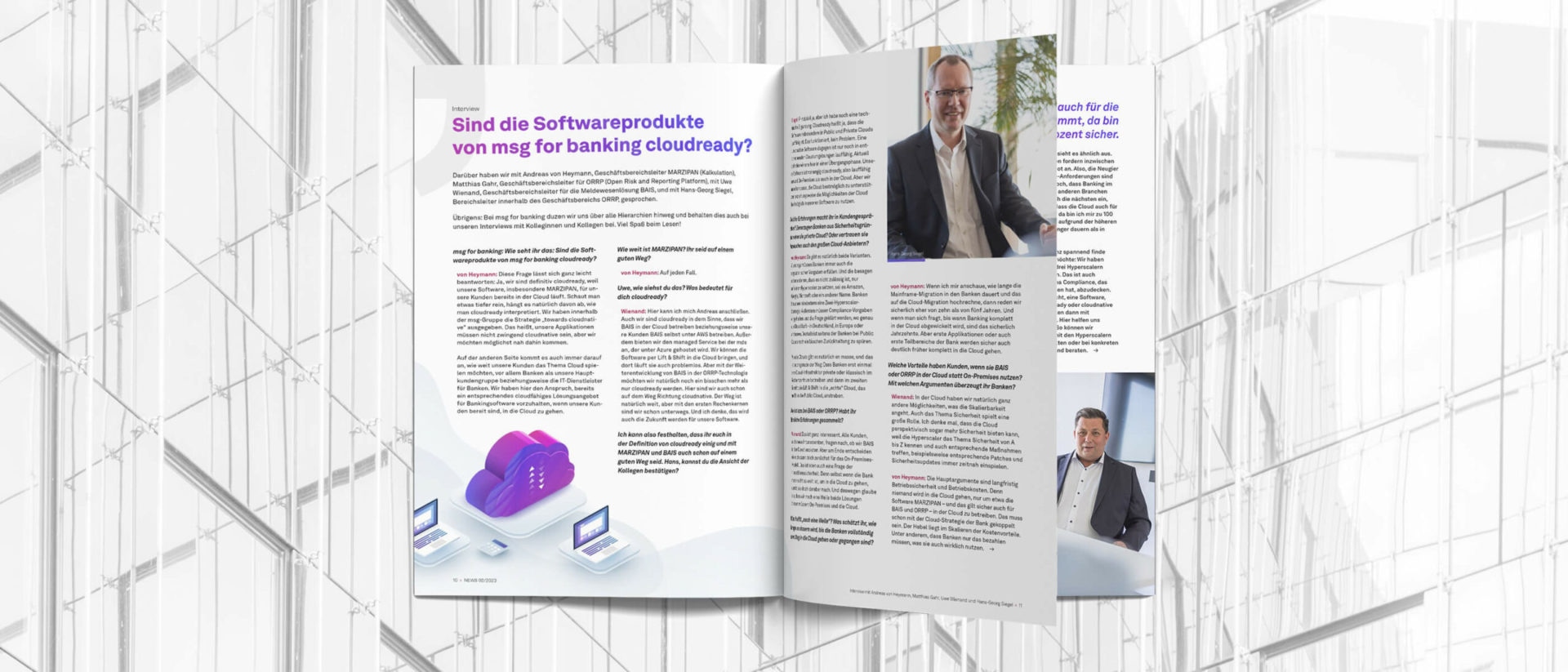 Interview: "Sind die Softwareprodukte von msg for banking cloudready?" (NEWS 02/2023)